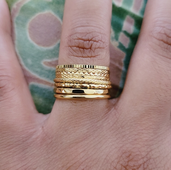 Minimalist Gold Stackable Rings - Picture 2 of 7